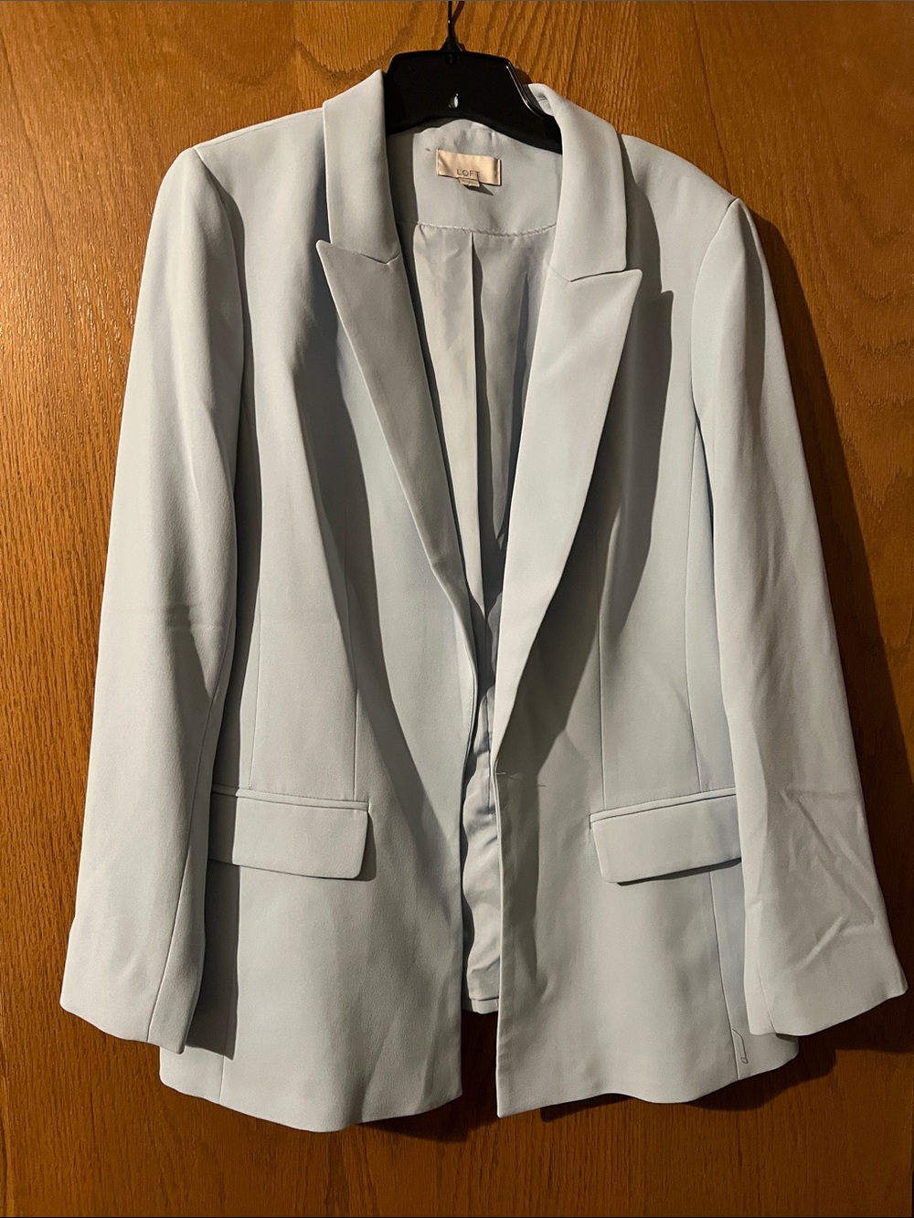 LOFT Pale Blue Women's Blazer - Tailored Notch Lapel
